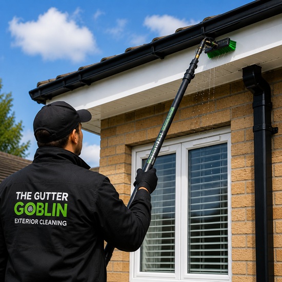 Fascia, soffit and guttering before and after professional cleaning